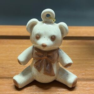 Source Unknown Cream and Brown Bear Ornament